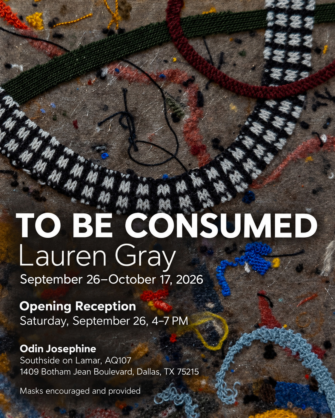 To Be Consumed by Lauren Gray exhibition flyer